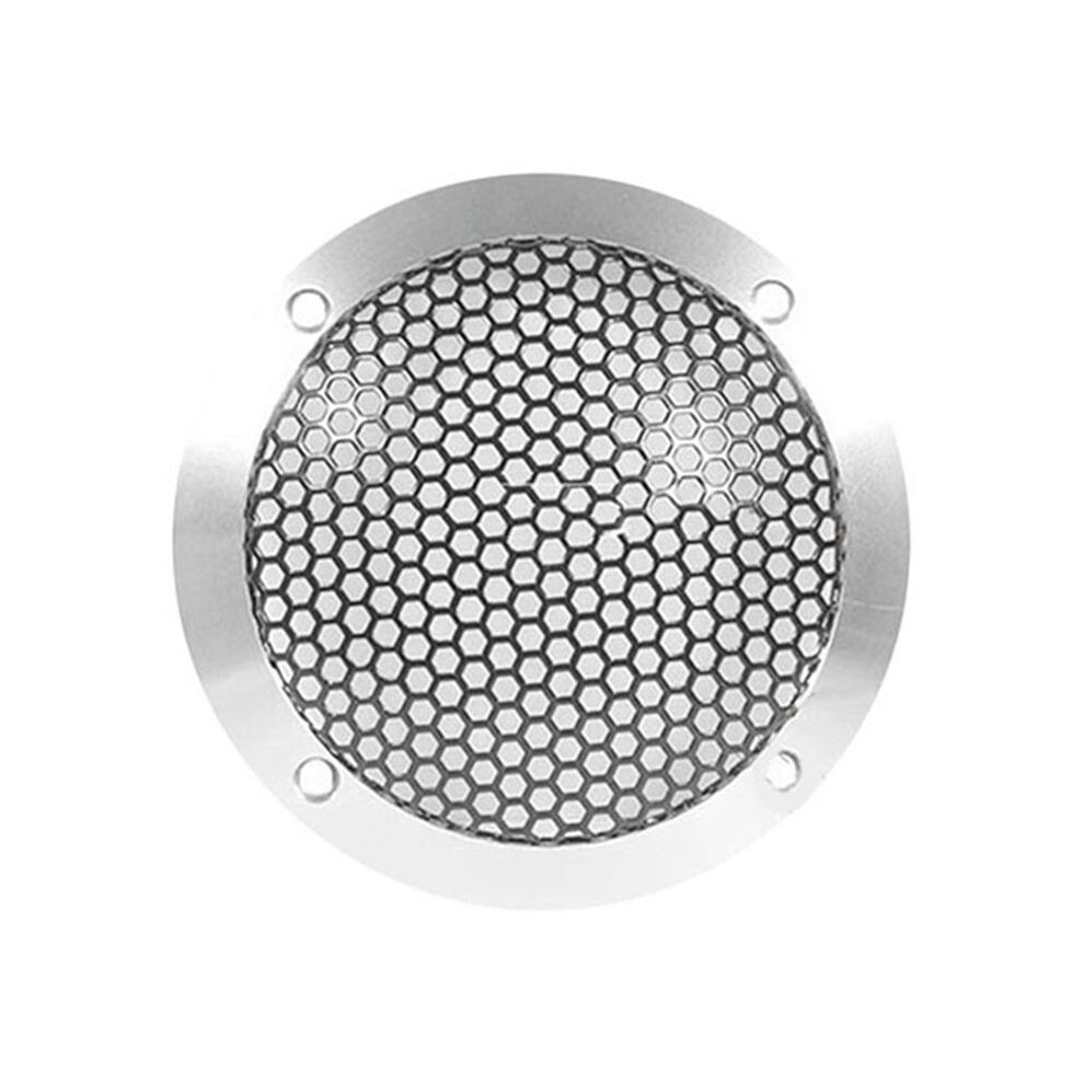 Aluminum Car Tweeter Speaker Grill Cover, 3 Inch, Full Metal Mesh Grille For Audio Enhancement Silver Exogio