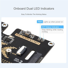 Micro-Snow Berry Pi 5 PCLE to Gigabit Ethernet /M.2 Transfer Board HAT+Standard Antioxidant Sinking Gold