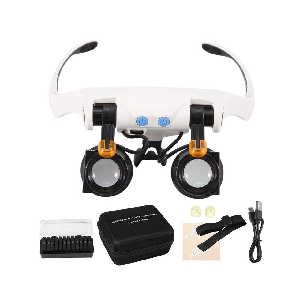 Magnifying Glasses With Led Light, Hands Free Magnifier With 14 Interchangeable Lenses 3X 4X 5X 6X 7X 10X 15X 4713147290871