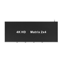 -Compatible Matrix 2X4  Splitter 4K 30Hz with Audio Out Support 3D for DVD HDTV TV Box EU Plug