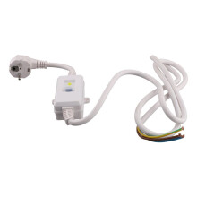 FI Disjuntor de Corrente Residual Tomada com Cabo, Adaptador de Proteção Pessoal Plugue UE Branco