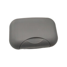 Saboneteira compacta de plástico cinza, porta-sabonete portátil para viagens e acampamentos ao ar livre, à prova d'água e hermeticamente fechada,