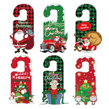 6Pcs Christmas Doorknob Hanger Decoration Christmas Doorknob Ornament Sign Christmas Door Handle Pendant