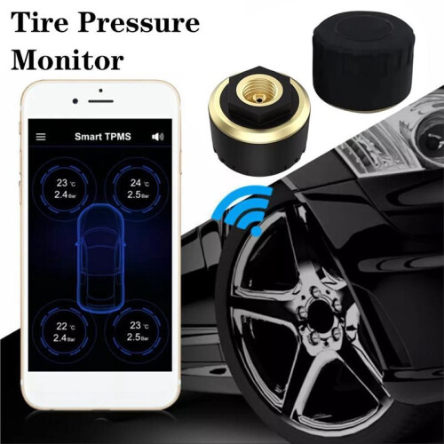 2 Pcs  5.0 Tire Pressure Sensor Waterproof Motorcycle Car Tyre Temperature Sensor for Android IOS