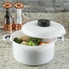 Micro Master 2.8L Microwave Pressure Cooker White Rice Vegetable Steamer with Lockable Lid