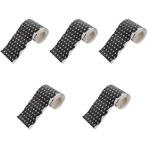5Rolls Removable Black Border Stickers for Classroom and Office Decor 1