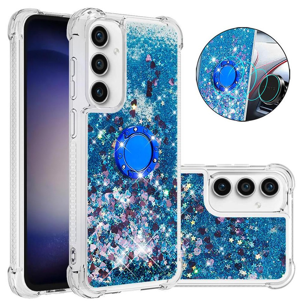 Photos - Case Phone For Samsung Galaxy S23 FE With Ring Kickstand Shockproof Protection Ring Kickstand Sparkling Sand Flow