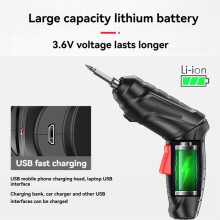 3.6V Wireless Screwdriver Kit Rechargeable Lithium Electric Hand Drill Rotatable Multi-Function Power Tools Set 2