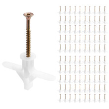 100 Stuks Vliegtuigtype Expansiepijp Gipsplaat Expansieplug Vlindervormige Holle Wand Expansiespijker M8x38mm