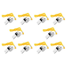 10Pack Whistle for Teachers, Whistle for Coaches Stainless Steel Whistles with Lanyard Loud Crisp Sound for Referees