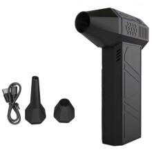 Handheld Turbo Blower 130,000 RPM Turbo Blower with 2 Nozzle for Car Vehicle Snow Removal and Home Cleaning Black