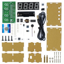 DC5V LED Digital Electronic Clock DIY Kit Instructional Soldering Components Featuring Alarm, Temperature and Countdown