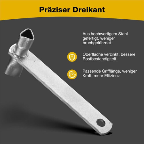 M12 Triangular Key, Post Key, Double Size M12/M10 Fire Brigade Key, for Barrier Posts, Bollard Key 2
