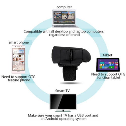 Wireless Mouse USB Ring 2.4G Wireless Finger Lazy Mouse for Computer Mobile Phone Tablet  -Compatible 1