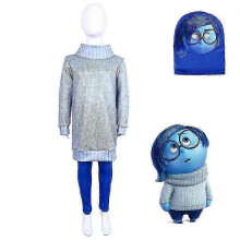 (Sadness, 180) Inside Out 2 Cosplay Costume Party Fancy Dress Set Jumpsuit Bodysuit