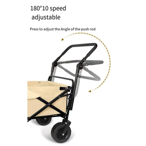 Foldable Folding Cart Push Handle  Extendable Cart Trolley Handle Accessories Wagon Cart Equipment 2