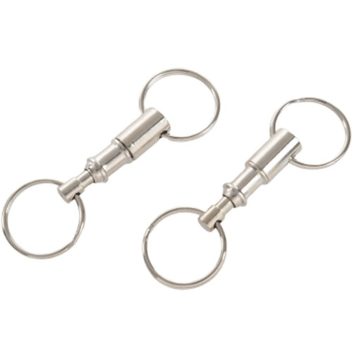 6Pcs Heavy Duty Double Porte-Cles Pull Apart Snap Lock Support D'Anneau Tournant 2