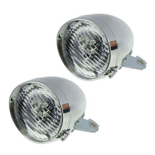 2X Retro Bicycle Bike Accessory Front Light Bracket Vintage 3LED Headlight (Silver) 1