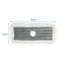 6-teiliges Set waschbarer Wischmoppköpfe, 35 x 16 cm, Grau