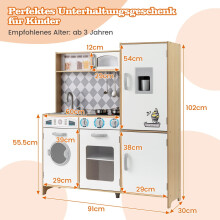 Houten speelkeukenset met ijsmachine en fornuis