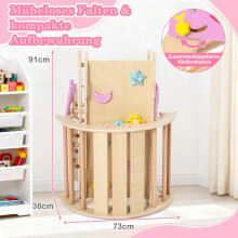4-teiliges Kletterset für Kinder mit Rutsche und Bogen - Naturholz
