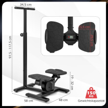 Treppensteiger mit Drehfunktion, verstellbarem Griff und LCD-Display