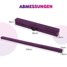 Zusammenklappbarer 270 cm langer Gymnastikbalken für Kinder, Lila