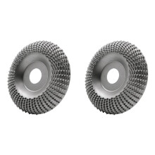 2X Wood Carving Disc Grinder Shaping Disc 7/8Inch Bore Wood Grinding Wheel Carving Abrasive Disc(100mm, Arc Type,Silver)