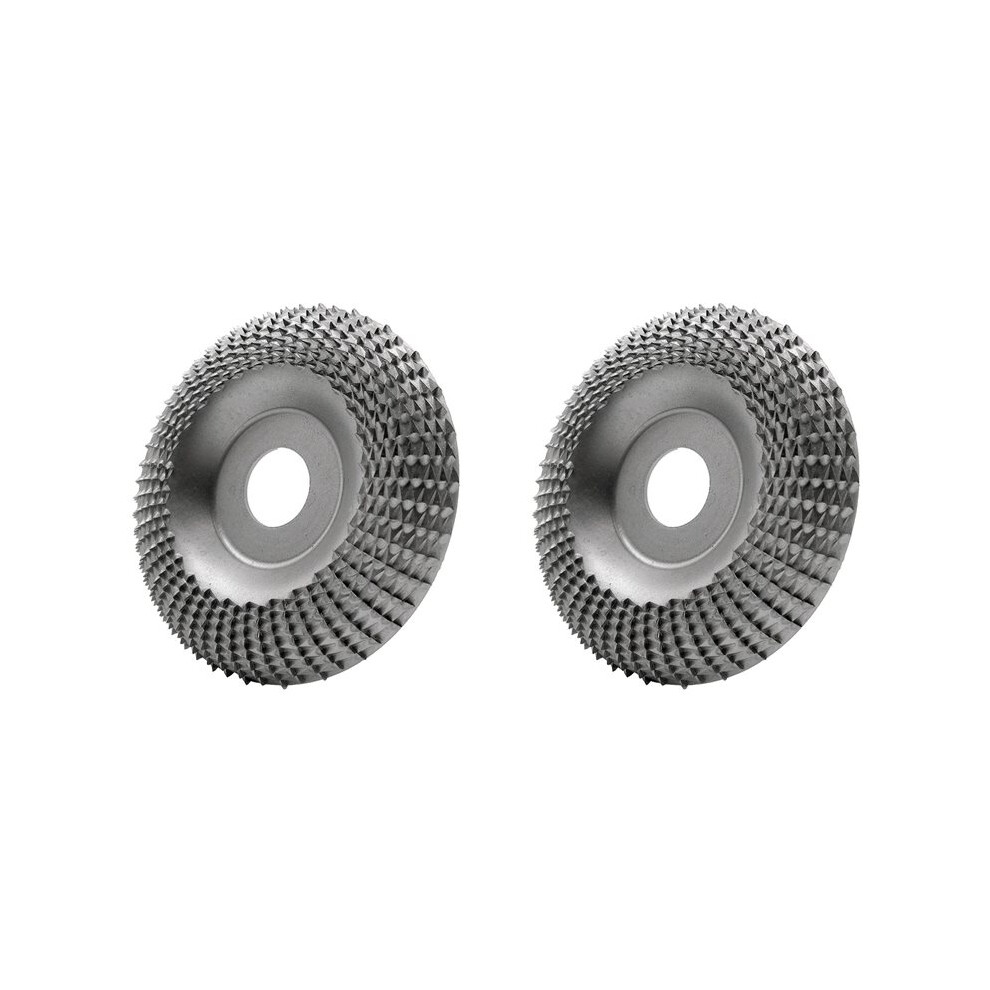 2X Wood Carving Disc Grinder Shaping Disc 7/8Inch Bore Wood Grinding Wheel Carving Abrasive Disc(100Mm, Arc Type,Silver) 6031048100395