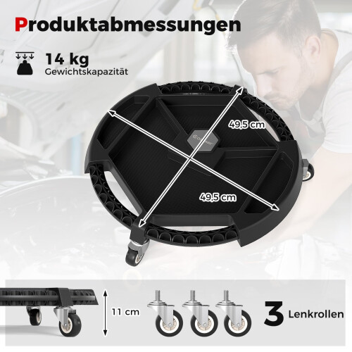 Werkzeugrollwagen mit 3 Lenkrollen und 4 Fächern