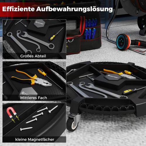 Werkzeugrollwagen mit 3 Lenkrollen und 4 Fächern 2