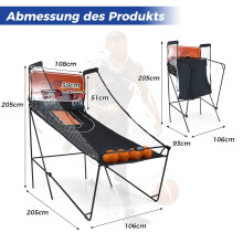 Faltbares Arcade-Basketballspiel mit 8 Spielmodi und Anzeigetafel