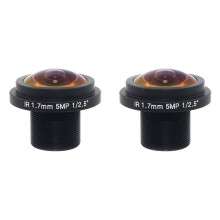 2X 5 MP Fischaugen Panorama Linse 1,7 mm F1: 2,0 1 / 2,5 SicherheitsüberwachungsKamera Linse 185Weitwinkel Linse