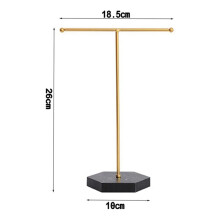 4X Jewelry Stand Display Necklace Holder T-Bar Plated Metal Tabletop Jewelry Organizer Tower for Show Jewelry Hanging A