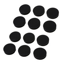 18 x Black Plastic 50mm Dia Round Tubing Tube Insert Caps Covers