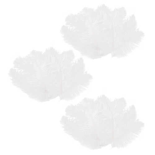 30 Pieces White Natural Ostrich Feather 20-25cm Wedding DIY 1