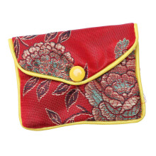 24 En 1 Petite Boîte À Bijoux Bijoux Rouge Sac À Bijoux Soie Brodée Sac de Vêtement Porte-Monnaie