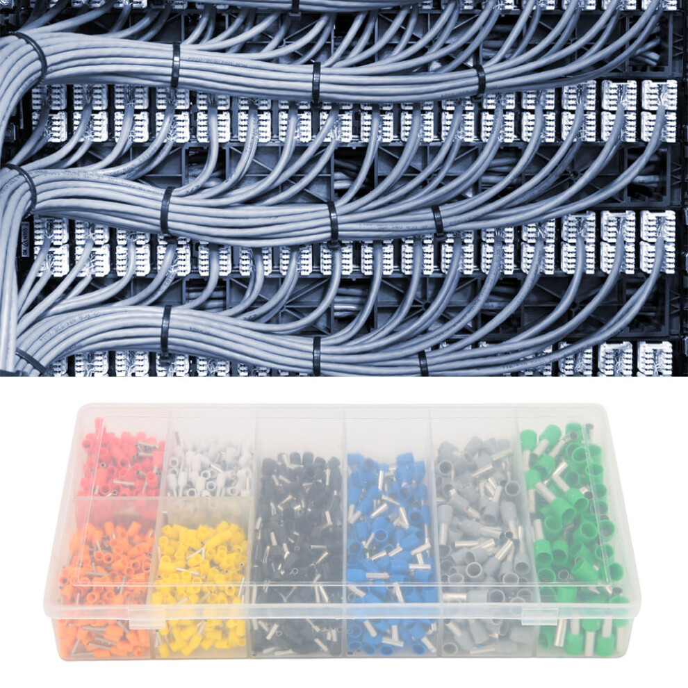 240V Pre Insulated Ferrule Crimp Tube Terminals 1200Pcs Copper Wire Connectors 3361393771432