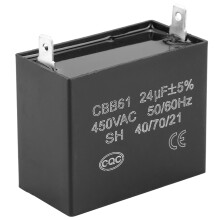 CBB61 450V AC Generator Capacitor 24uF 50/60Hz UL/RU Approved Compact Design
