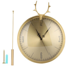 Relógio de parede decorativo com padrão estilo europeu, feito de metal de alta qualidade, silencioso, sem tique-taque, alimentado por bateria, com