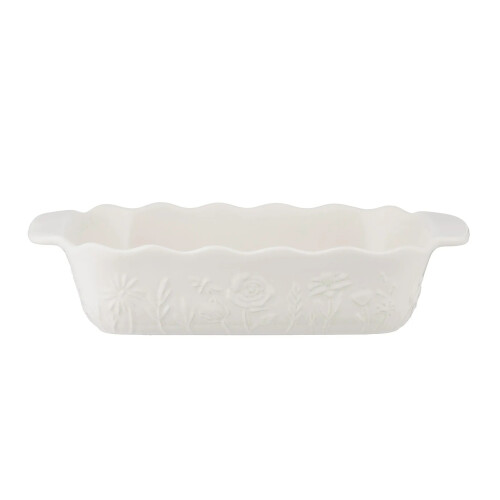 Mason Cash Medium Baking Dish Rectangular Oven Stoneware Mason Cash Cream Embossed Floral
