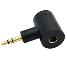 HIFI Angle4.4 Balanced Earphone Adapter 4.4mm Female to 3.5mm 3Pole Male Plug DIY for , Music Players Black
