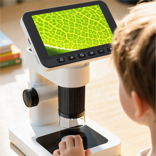 Children'S Electron Microscope High Definition Microscope with Screen Magnifying Glass for Junior High School Students 2
