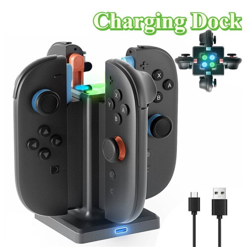 Charging Dock for  2  4-Port  Magnetic Charger Docking Station USB-C Charging LED Indicator 1