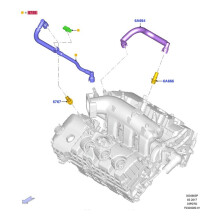 GB5Z6758C PCV Valve Hose Assembly with Sensor PVC Crankcase Breather Hose for Flex 2015-2019 GB5Z-6758-C