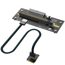 M.2 M-Key 2230 to PCI-E 4.0 X16 with Oculink SFF-8612/8611 Extension Cable As External Card, PWR From ATX 24PIN
