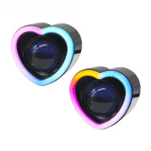 1 Pair 2.5inch RGB APP Control Love Angel Eye Decorative Light Car Light Accessor for Enhanced Vehicle Aesthetics