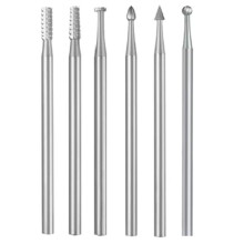 6 Peças de Brocas de Gravação em Aço com Haste de 3/32 Polegadas, Brocas de Escultura em Âmbar Verde-Oliva para Ferramentas Rotativas (Brocas de