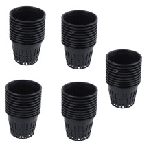 50Pcs 3 Inch Heavy Duty Mesh Pot Net Cup Basket Hydroponic Aeroponic Planting Grow Clone Black
