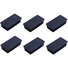 Plastic Rectangle Blanking End Tube Caps Inserts 25X50mm 180Pcs Black